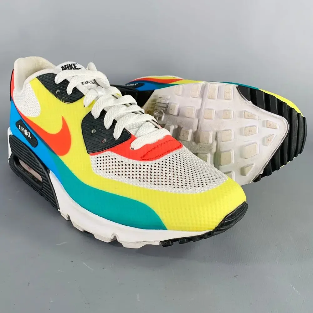 NIKE 2012 10.5 What the Max White Multi Color Color Block Mesh Lace-Up Sneakers